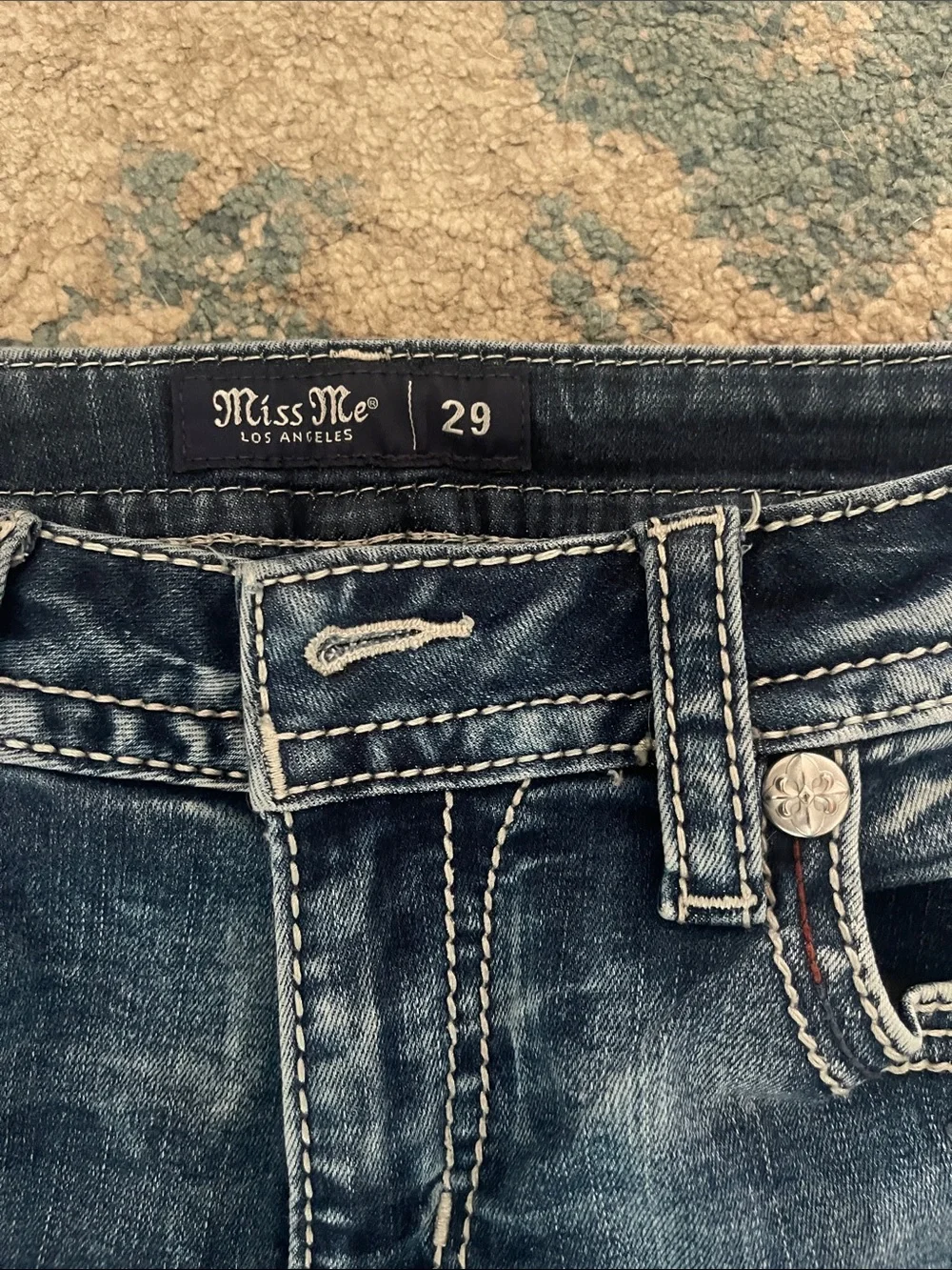 Miss Me Flare Jeans . Patriotic Bull . Size 29 - Picture 6 of 15